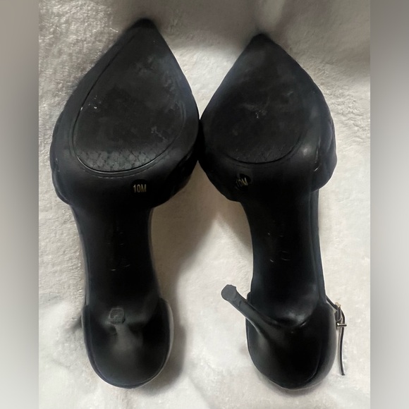 Jessica Simpson black quilted pointy toe ankle strap high heel size 10 - Picture 7 of 12
